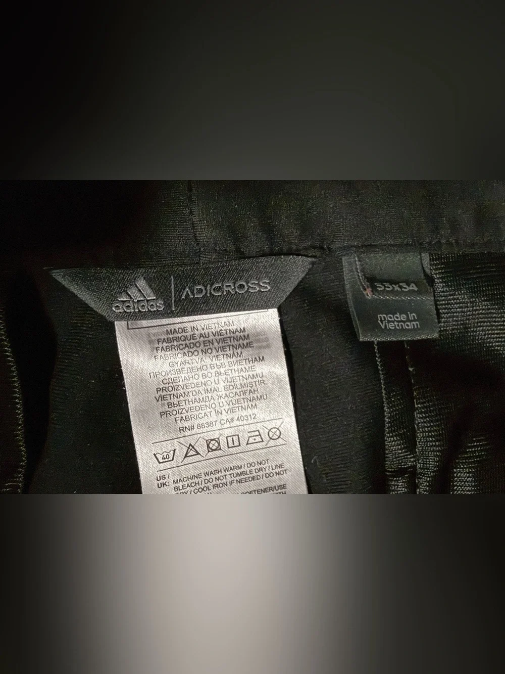 Adidas Adicross Men's Black Golf Cargo Pants Slim Stretch - Waist 33